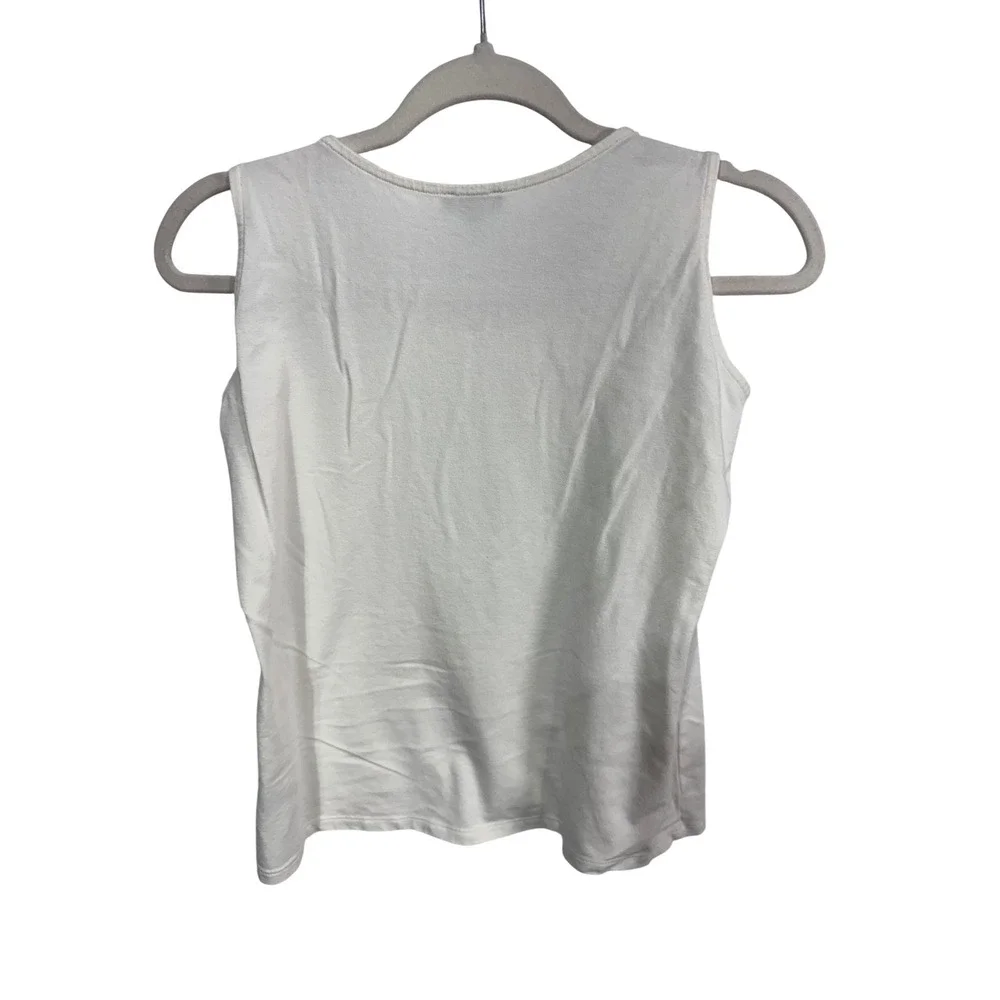 Talbots Women's Small Cream Tank Top Pima Cotton Modal Stretch‎ Basic Layering